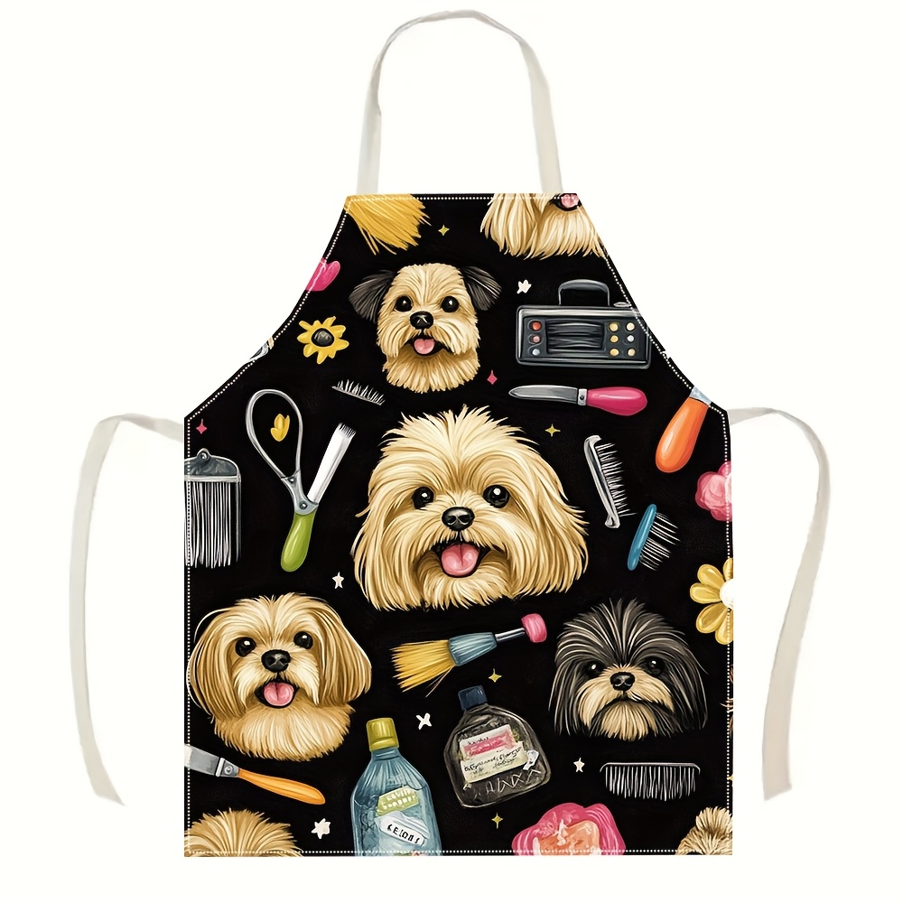 1pc Funny Dog Groomer Apron wi - Kitchen Baking Background ulasan dan harga