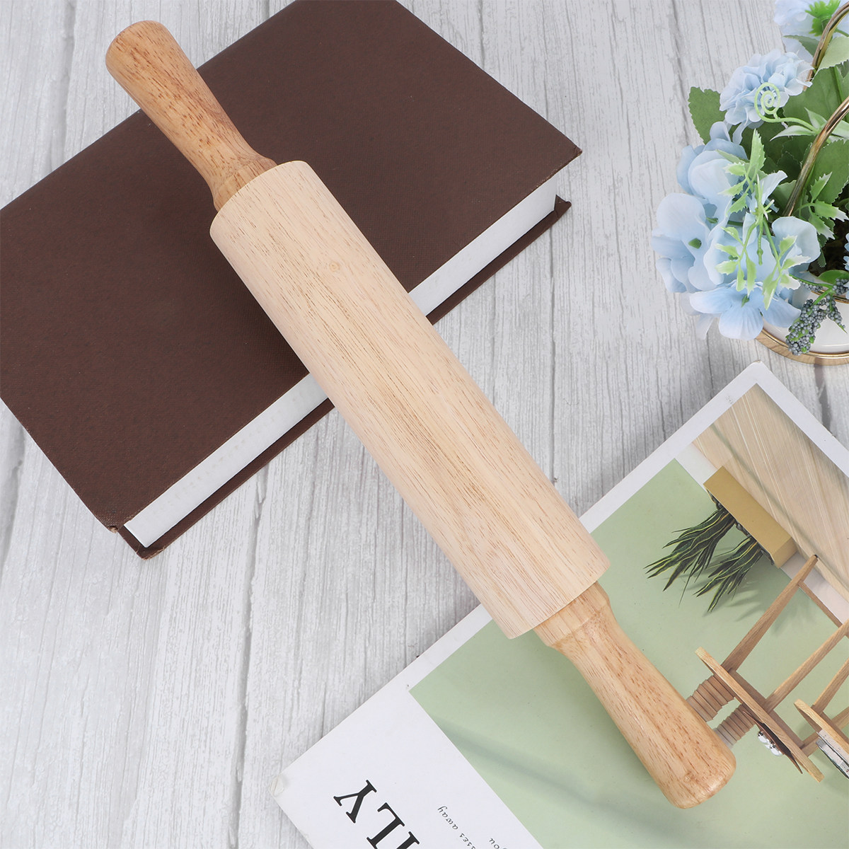 Premium Rubberwood Rolling Pin - Kitchen Roller Baking ulasan dan harga